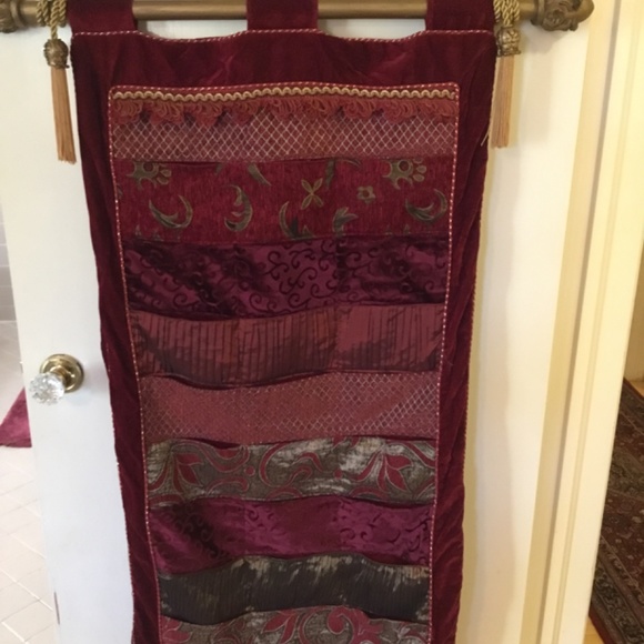 Neiman Marcus Vintage Red Velvet And Satin Wall Hanging Christmas Card Holder⁩ - Picture 2 of 5